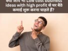 Low cost business ideas with high profi